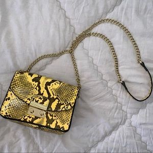 BCBGENERATION Snake Print Mini Bag w/ Gold Chain CA